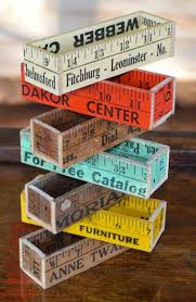 Vintage Yard Sticks Business Card Holders Ruler Crafts Craft Stick Crafts Recycled Wood Projects