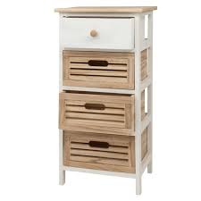 Petit Meuble De Rangement 4 Tiroirs En Paulownia Eleonore Maisons Du Monde En 2020 Petit Meuble Rangement Meuble Rangement Petit Meuble