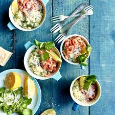 Risotto Aux Crevettes Grises Cresson De Fontaine Et Citron Recept Voedsel Ideeen Risotto Vegetarisch