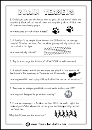 It is always good to learn more about our brains and to exer­cise them!. Kids Brain Teasers Www Free For Kids Com