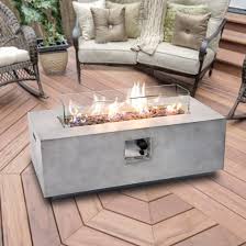 If you're buying a fire pit from the shop then the dimensions will be predetermined but there's no one size fits all. Dakota Fields Holman Concrete Propane Fire Pit Table Reviews Wayfair Co Uk
