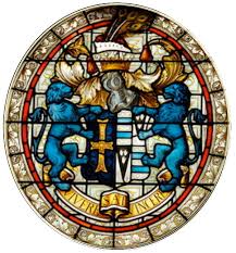 Antique stained glass family crests. Molyneux Family Crest