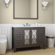 Allen Roth Everdene 48 In Grey Single Sink Bathroom Vanity With Carrera White Engineered Stone Top Lowes Com Bathroom Sink Vanity Single Sink Bathroom Vanity White Vanity Bathroom