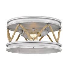 Install the correct size light bulb in the fixture's. Golden Lighting Chatham 2 Light Gray Driftwood Flush Mount 1048 Fm Gdw The Home Depot