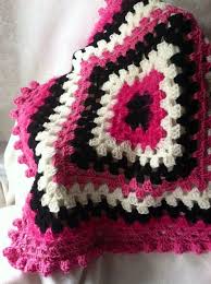 Black And White Baby Blanket Crochet Baby Blanket Crochet Blanket Granny Square Hot Pink Black White Blanket Granny Square Crochet Pattern Baby Blanket Crochet Crochet Yarn