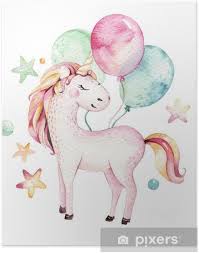 Einhorn clipart 60 dateien dies ist ein instant digital download und kein physical druck wird illustration of adorable sitting unicorn. Poster Lokalisiertes Nettes Aquarell Unicorn Clipart Kinderzimmer Einhorner Illustration Prinzessin Rainbow Unicorns Poster Trendy Rosa Cartoon Pferd Pixers Wir Leben Um Zu Verandern