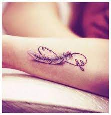 Infinity Tattoo On Collarbone Sister Infinity Tattoo With Feather Tattoosgallerys Com Tattoos Ideas Inspiration Tattoos Girl Back Tattoos Lower Back Tattoos