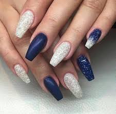 Black acrylic nails take that inspiration and put it on a beautiful, dark nail. 58 Best Chosen Dark Blue Nails Design Acrylic Nails Matte Nails For Prom And Wedding Page Blue Nail Designs Coffin Nails Designs Blue Acrylic Nails