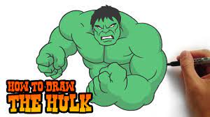 Enclose the ears on each side of the face, using a short curved line for each. How To Draw The Hulk Simple Step By Step Video Lesson Youtube