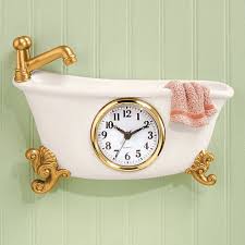 Battery Operated Vintage Style Claw Foot Bathroom Bath Tub Shaped Wall Clock New Bathroom Wall Clocks Fancy Pants Clock