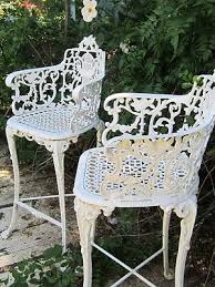 Pinterest is a great way for me to catalog the photos i have and add more as i find them. Vintage Victorian White Ornate Wrought Iron Chair Indoor Or Outdoor Barstool Iron Patio Furniture Wrought Iron Furniture Wrought Iron Chairs