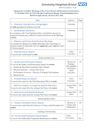 Agenda for a Public Meeting of the Trust Board of Directors to be held on  31 October 2013 at 10:30 in the Conference Room, Trus