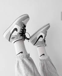 Nike Air Jordan 1 Mid Light Smoke Grey Black White Air Jordan 1 Mid Light Smoke Grey Shoe Women Jordans Men Sneaker Shoes In 2020 Gray Shoes Women Hype Shoes Jordan Shoes Girls