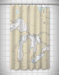 Great Lakes Nautical Chart Shower Curtain Island Girl Home