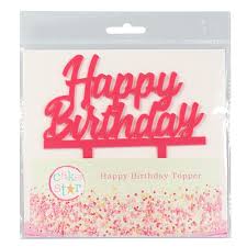 Cake Star Cake Topper Happy Birthday Pink