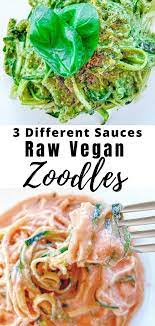 3 Ways To Eat Raw Zoodles By Vegan By Adena Recipe Raw Vegan Recipes Easy Vegan Zoodle Recipes Vegan Recipes Easy