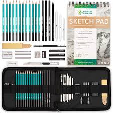 Easy pencil drawings for kids. Amazon Com Xl Drawing Set Sketching Graphite And Charcoal Pencils Includes 100 Page Drawing Pad Kneaded Eraser Blending Stump Art Kit And Supplies For Kids Teens And Adults Arts Crafts Sewing