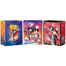 Hallmark Disney The Nightmare Before Christmas 13" Large Gift Bag Bundle (3  Bags: Jack Skellington, Zero, Sally, Lock, Shock and Barrel) for Halloween,  Christmas, Birthdays
