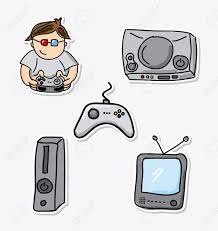 Foto y texto en blanco y negro sobre fondo negro. Iconos Gamer Sobre Fondo Blanco Ilustracion Vectorial Ilustraciones Vectoriales Clip Art Vectorizado Libre De Derechos Image 21505592