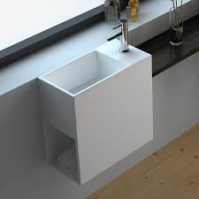 Lave Main Faible Profondeur 40x20x40 Cm Matiere Composite Droite Ou Gauche Mineral Lave Main Petit Lave Main Toilettes Modernes