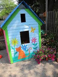 Our Playhouse Hand Painted With Lots Of Love Play Houses Outdoor Classroom Hand Painted