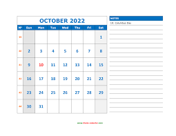 Free Download Printable October 2022 Calendar Large Space For Appointment And Notes