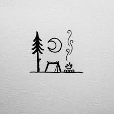 21 Awesome Camping Tattoos For People Who Love Sleeping Under The Stars Easy Drawings Art Drawings Simple Cool Drawings