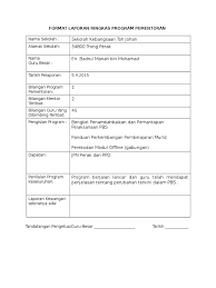 Format Laporan Ringkas Program Pementoran Docx