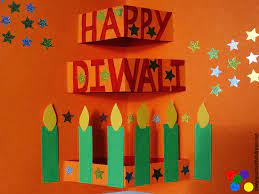 On the blank greeting card, guide your child to draw all the things that come to her mind when diwali is being talked about. Diwali Card Making