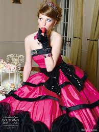 The Pink Wedding Guide Pink And Black Wedding Inspiration Black Bridal Dresses Barbie Bridal Pink Wedding Dresses