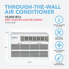 Mounted acs come in all shapes and styles. 10 000 Btu Thru The Wall Air Conditioner With Electric Heat Perfect Aire