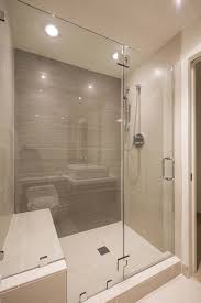 This Modern Bathroom Has A Large Glass Enclosed Shower In Tile The Shower Stall Includes A Be Relaxing Bathroom Bathroom Remodel Master Small Bathroom Remodel