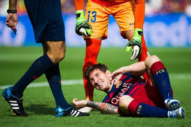 Real madrid messi was treated for a leg injury during barca's last game Barcelona Star Lionel Messi Totally Ruled Out Of Clasico Clash With Real Madrid Irish Mirror Online