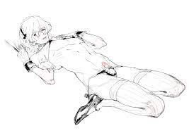 crossdressing erection facial scar femboy feminine male  feminization gintama high heels looking at viewer maid maid headdress male  male only micro bikini oboro (gintama) on back panties partially colored