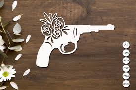 Download Floral Handgun Svg Revolver Monogram Graphic By Anastasiyaartdesign Creative Fabrica