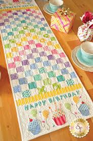 Want To Make Life Easier Click Here To Order The Kit Celebrate A Birthday With This Colorful Table Runner P Table Runner Pattern Quilts Quilted Table Toppers