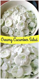 Creamy Cucumber Salad With Garden Fresh Cucumbers Onions And Sour Cream This Creamy Cucumber Salad Is Cuisine Et Boissons Nourriture Salades Pour Le Diner