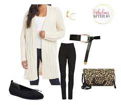 Black scarf, breton stripe tee, camel cardigan, and black jeans. How To Wear A Long Cardigan And Not Look Sloppy