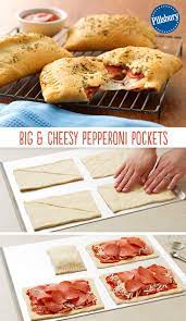 Big Cheesy Pepperoni Pockets Recipe Recipes Food Yummy Food