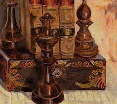 Oil Paintings Of Chess Chess Piece Still Life Original Oil Painting 18 X My Original A Original Oil Painting Original Oil Life Art