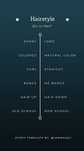 Hairstyle This Or That Instagram Story Template Instagram Story Questions Instagram Story Template Story Template