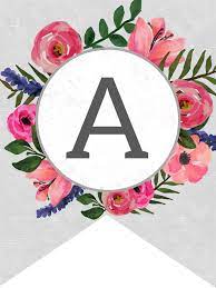 This free printable uppercase calligraphy letters alphabet is a bit more formal than some of the other calligraphy printables i'll share. Floral Alphabet Banner Letters Free Printable Paper Trail Design