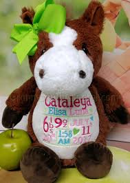 We love adding baby's name or initial for the perfect personalized plush toy. Horse Baby Announcement Personalized Baby Birth Announcement Horse Personalized Stuffed Animal Plush Pony Plush Toys Games Stuffed Animals Plushies