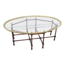 Vintage Brass Glass Top Tray With Bamboo Base Coffee Table Chairish Coffee Table Table Decor
