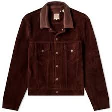 Mens biker leather jackets are made in a variety of leathers to suit different styles, from a soft leather biker jacket to hard wearing leather. Levi S Vintage Clothing 1960 S Suede Trucker Jacket Brown Italy Men S M Sold Out 193239972566 Ebay