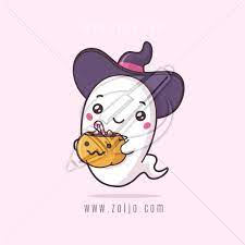 Halloween cute cartoon and coloring pages bundle no reviews yet! Halloween Ghost Kawaii Vector Illustration Graphics Web Store