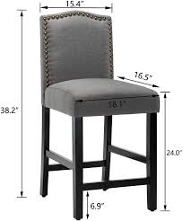 Wayfair.com has been visited by 1m+ users in the past month Lsspaid 24 Inch Counter Fabric Backed Bar Stools Beige Set Of 2 Kitchen Island Wood Dining Chairs Game Recreation Room Furniture Furniture Amaltheiayada Gr