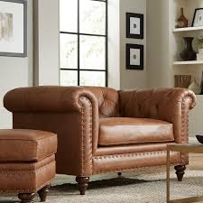 Craftmaster L743150 Traditional Leather Chesterfield Chair And 1 2 Belfort Furniture Chair A Half