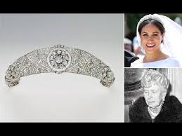 The diamond bandeau markle wore was made for queen mary, who was crowned with husband king george v in 1911. Meghan Markle Tiara Wedding Meghan S Sparkling Tiara Is Queen Mary S Diamond Bandeau Youtube