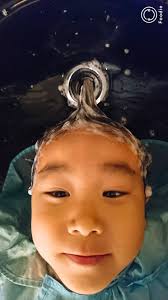 定休日に子供のカットスッキリ前髪アシメ